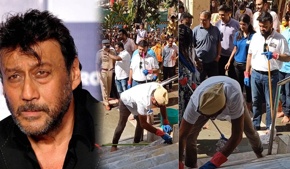 Jackie Shroff was mopping the stairs